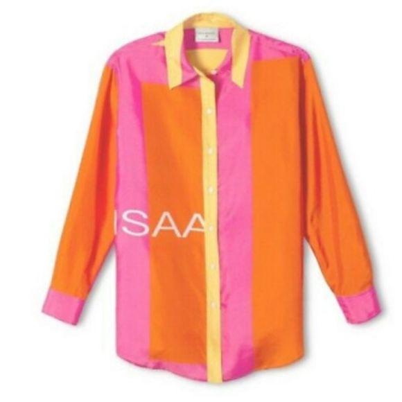 Isaac Mizrahi 20th Anniversary Collection Silk Blouse - Picture 1 of 12